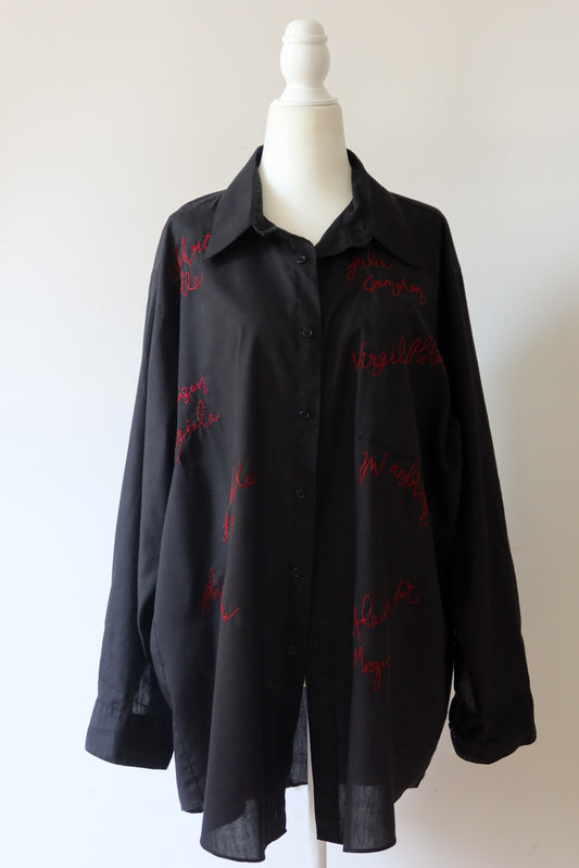Custom Tattoo Embroidery Shirt - Black
