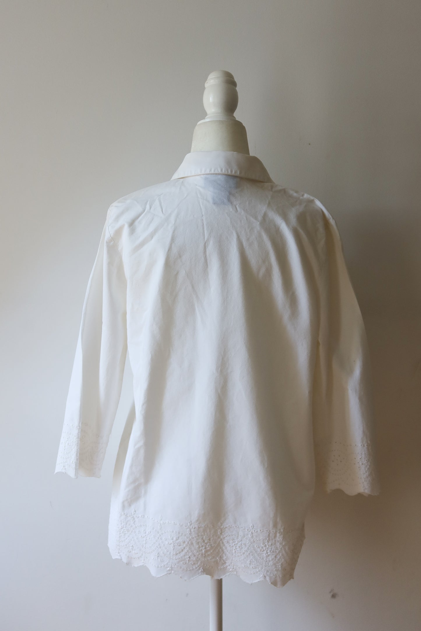 White Doily Trim Button Down