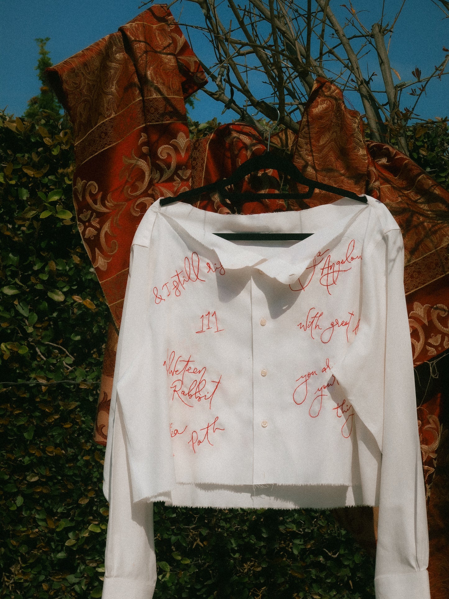 Custom Tattoo Embroidery Shirt - White