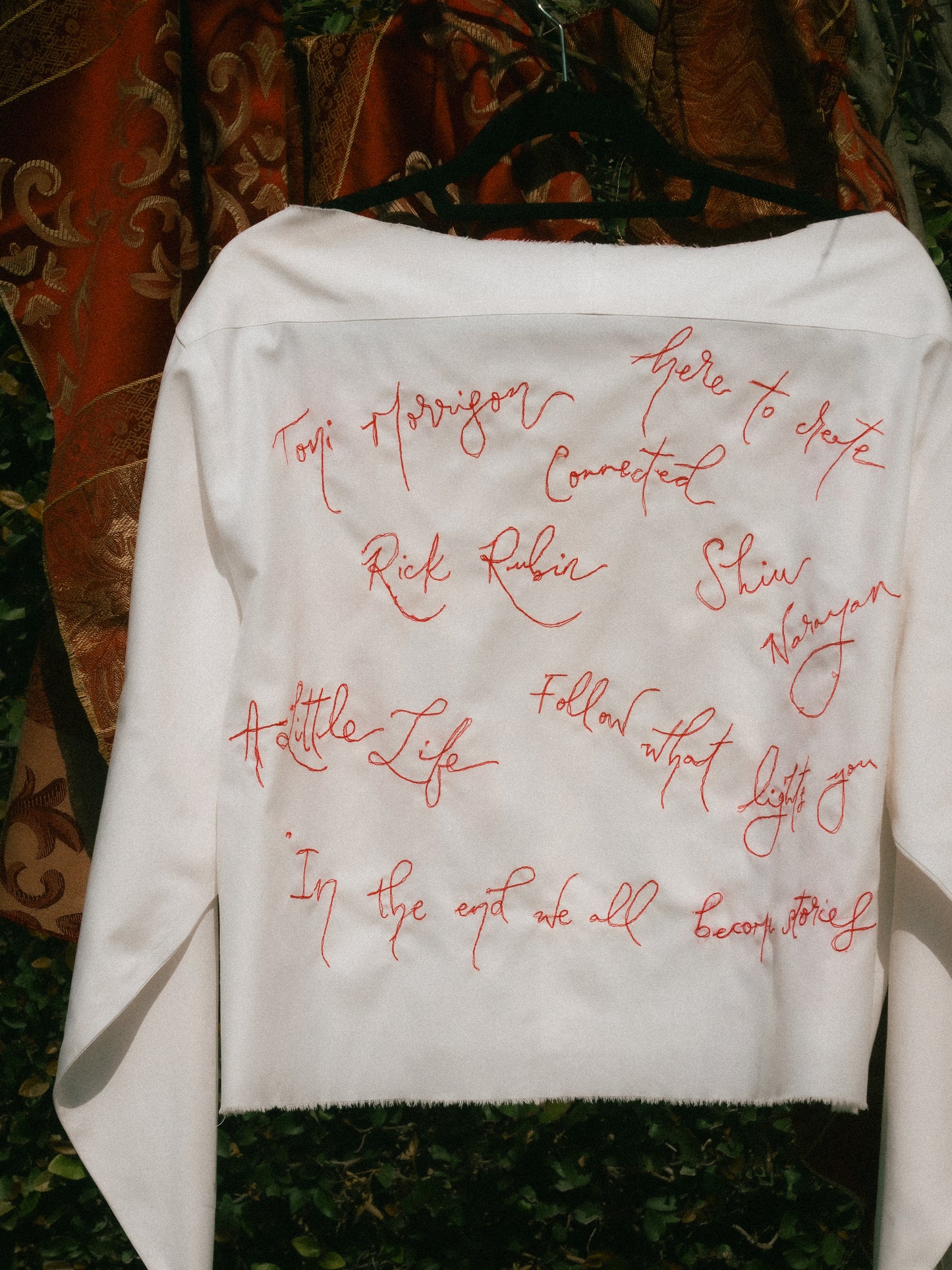 Custom Tattoo Embroidery Shirt - White