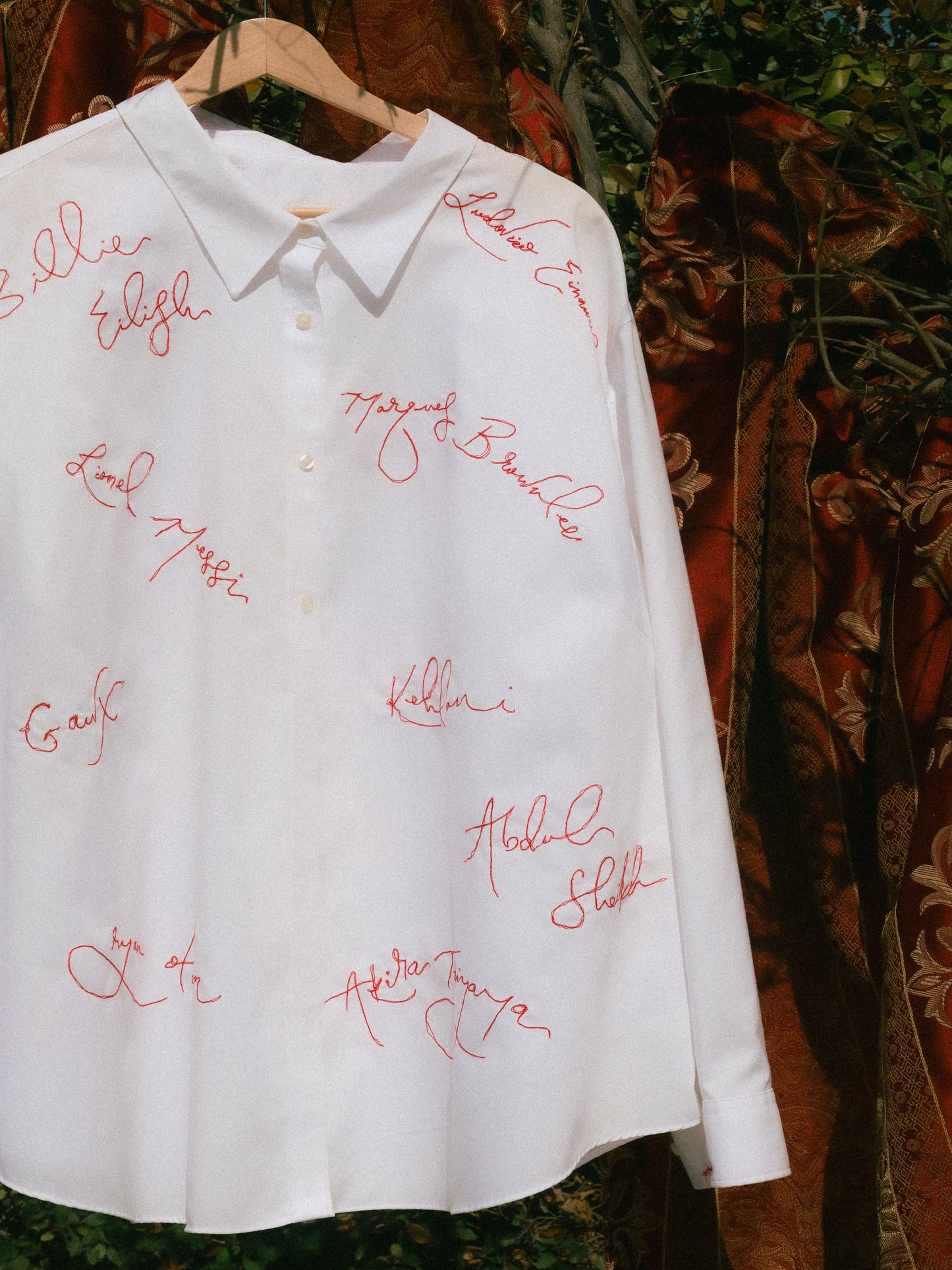 Custom Tattoo Embroidery Shirt - White