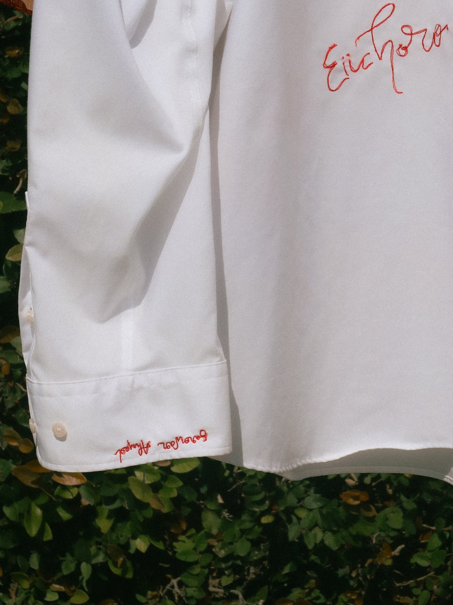 Custom Tattoo Embroidery Shirt - White