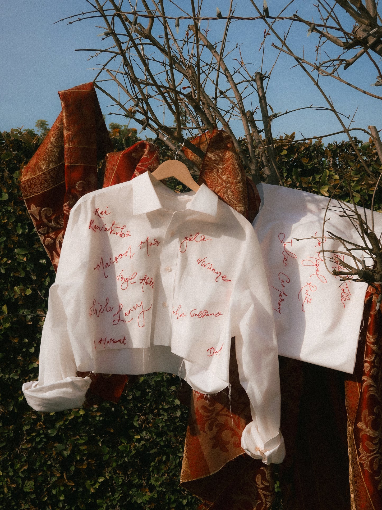 Custom Tattoo Embroidery Shirt - White