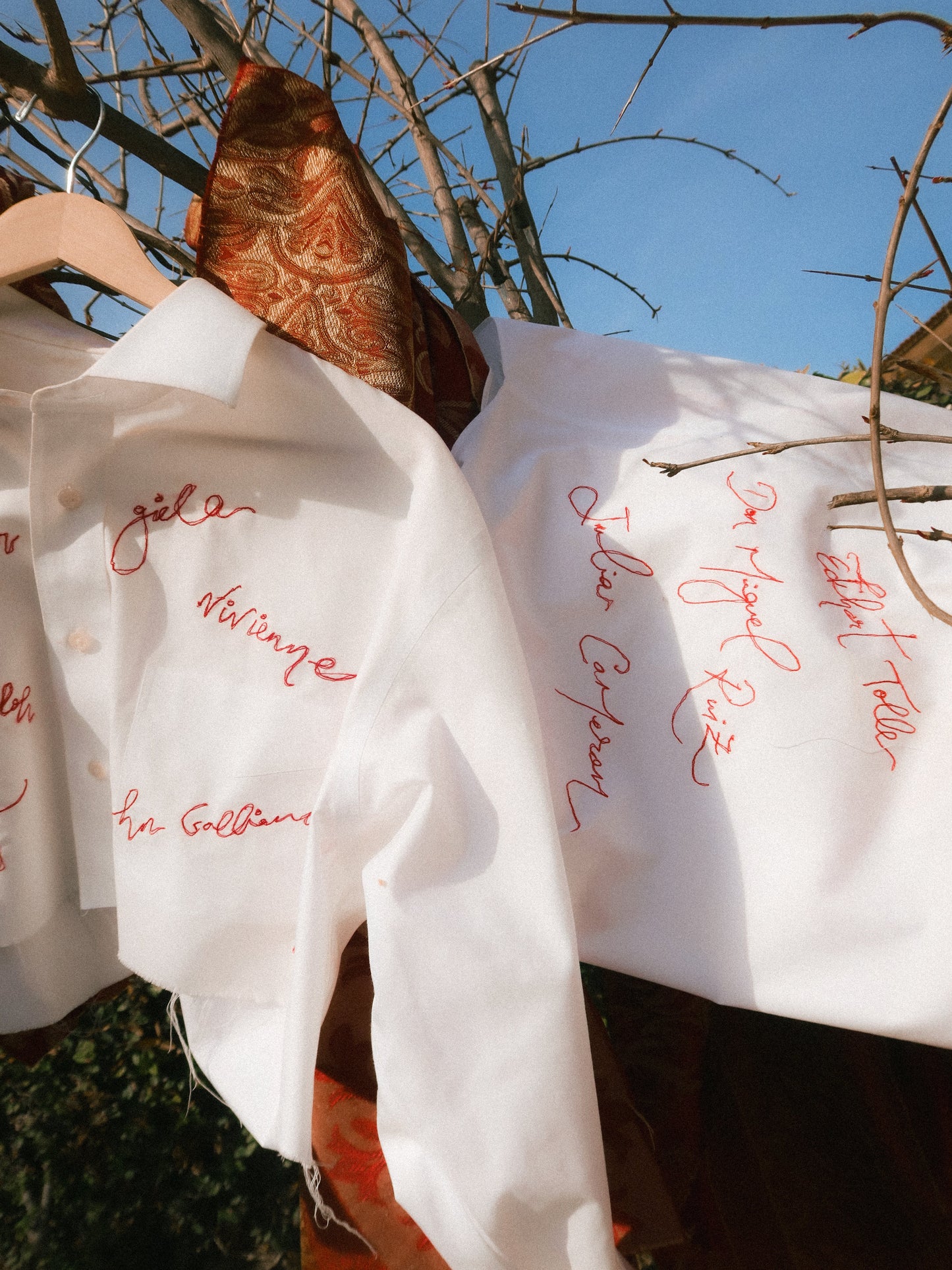 Custom Tattoo Embroidery Shirt - White