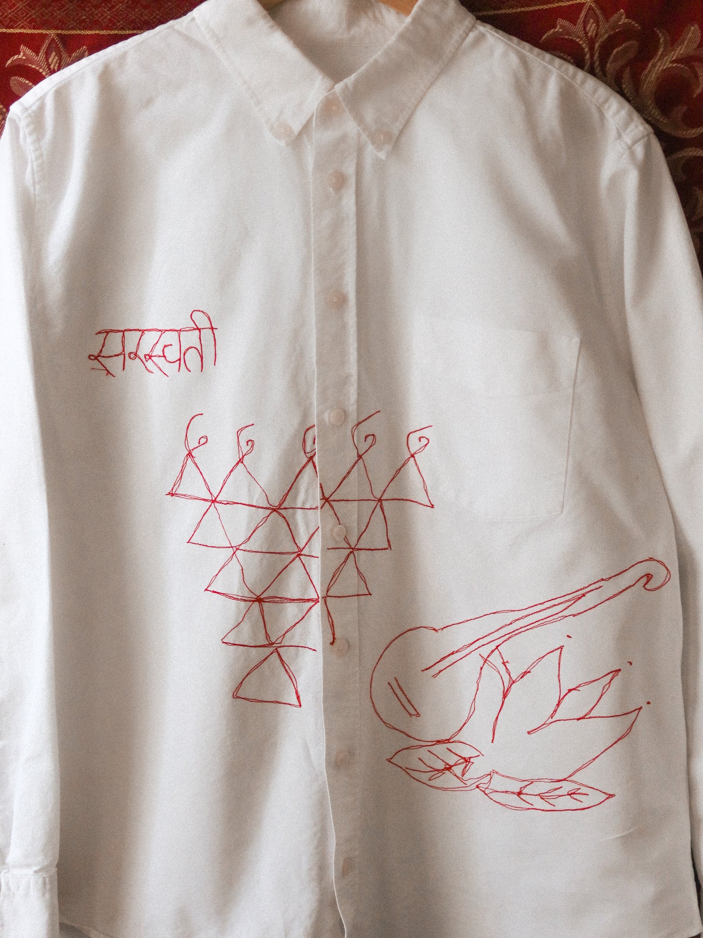 The Saraswati Shirt - Ilustration Embroidery