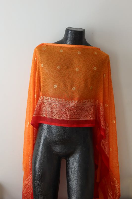 Sheer Mock-Dupatta Top
