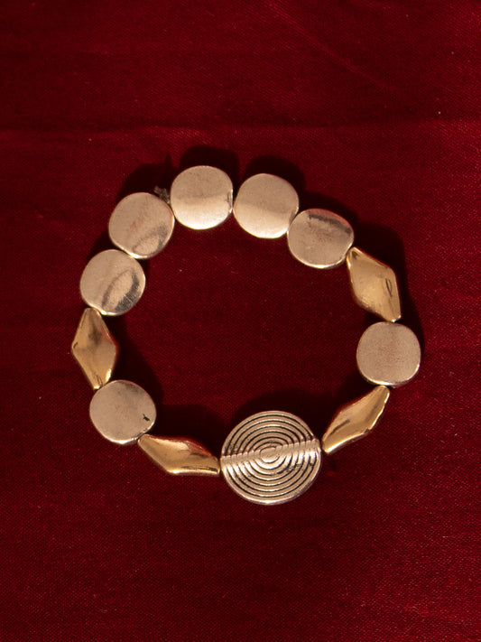 spiral bracelet - mixed metal